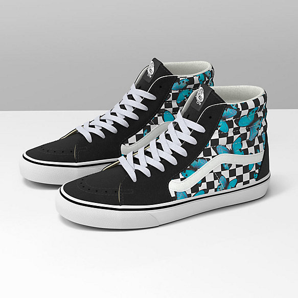 butterfly checkered vans high top