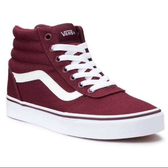 maroon high top vans